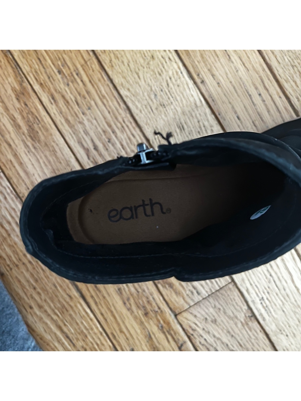Earth Black Leather Upper Ankle Boots Size 8M - Picture 5 of 8